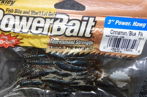 PowerBait 3`Power Hawg#Cinnamon/Blue/Flk